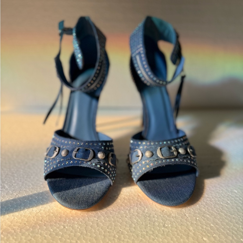 Blue Studded Women's Sandals